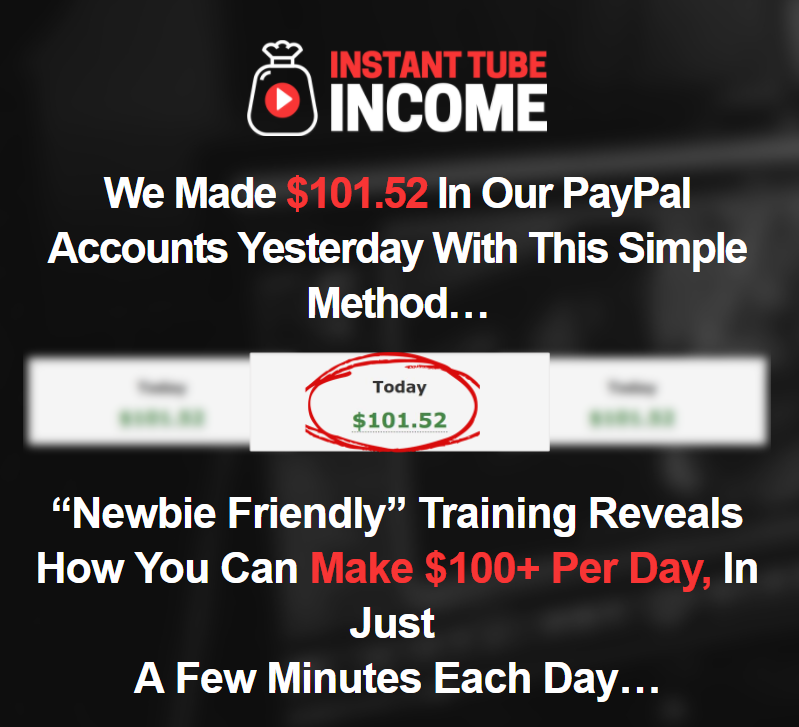 “Newbie Friendly” Training Reveals How You Can Make $100+ Per Day(Instant Tube Income) “Newbie Friendly” Training Reveals How You Can Make $100+ Per Day(Instant Tube Income)