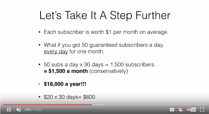 50+ subscribers a day on complete autopilot x 30 days = 1,500 subscribers x $1 per month on average = $1,500 a month (conservatively) $18,000 a year!(Guaranteed Subscribers) 50+ subscribers a day on complete autopilot x 30 days = 1,500 subscribers x $1 per month on average = $1,500 a month (conservatively) $18,000 a year!(Guaranteed Subscribers)