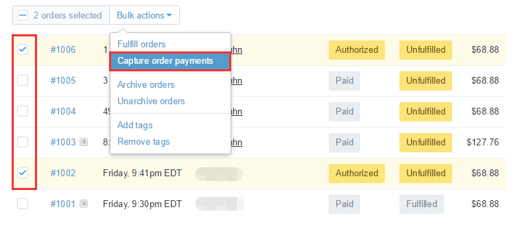 Shopify开店建站营销推广卖家平台后台中文指南 – Capturing payment/捕获付款 Shopify开店建站营销推广卖家平台后台中文指南 – Capturing payment/捕获付款