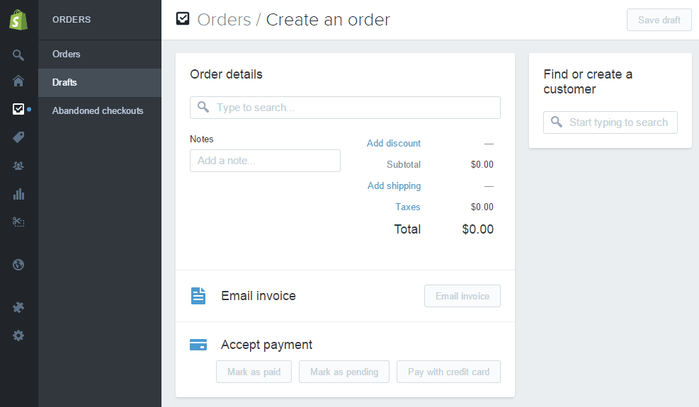 Shopify开店建站营销推广卖家平台后台中文指南 – Creating new orders from your Shopify admin 从后台手动创建订单 Shopify开店建站营销推广卖家平台后台中文指南 – Creating new orders from your Shopify admin 从后台手动创建订单