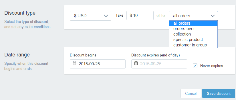 Shopify开店建站营销推广卖家平台后台中文指南 – Discounts/折扣管理 Shopify开店建站营销推广卖家平台后台中文指南 – Discounts/折扣管理
