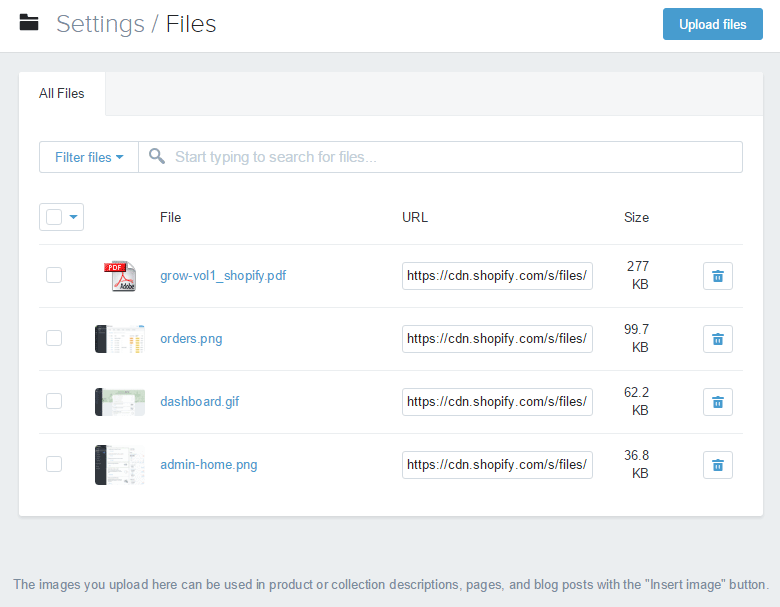 Shopify开店建站营销推广卖家平台后台中文指南 – Files/Shopify中的文件管理 Shopify开店建站营销推广卖家平台后台中文指南 – Files/Shopify中的文件管理