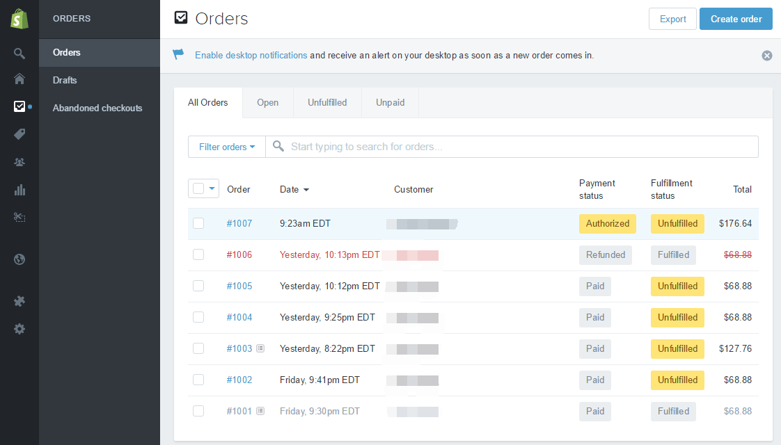 Shopify开店建站营销推广卖家平台后台中文指南 – Orders/订单管理 Shopify开店建站营销推广卖家平台后台中文指南 – Orders/订单管理