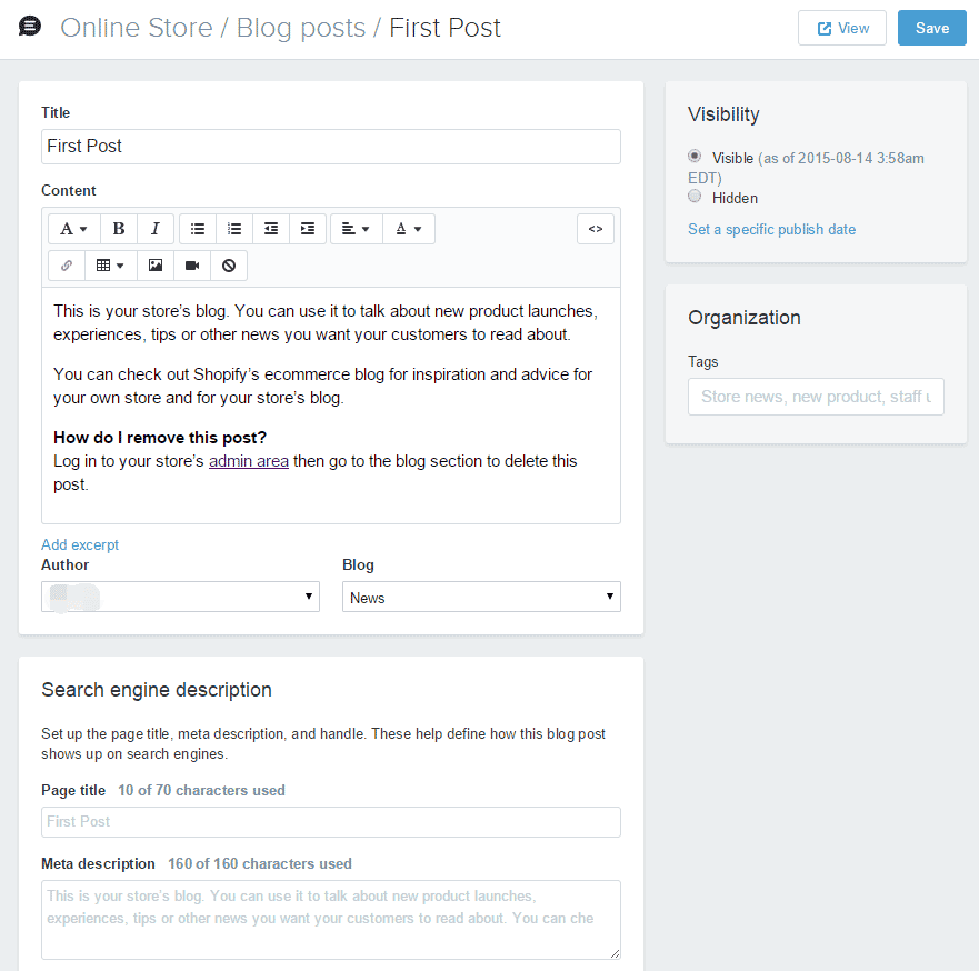 Shopify开店建站营销推广卖家平台后台中文指南 – Shopify内置的Blog设置 Shopify开店建站营销推广卖家平台后台中文指南 – Shopify内置的Blog设置