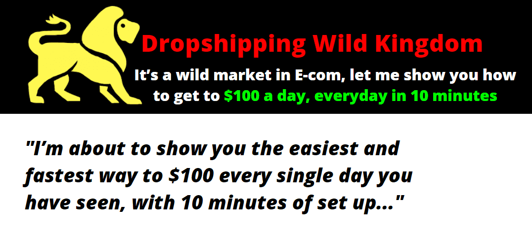 美国Dropshipper揭秘：只需要10分钟的时间设置 - 最简单、最快的方法每一天收入100美元+（Dropshipping Wild Kingdom）