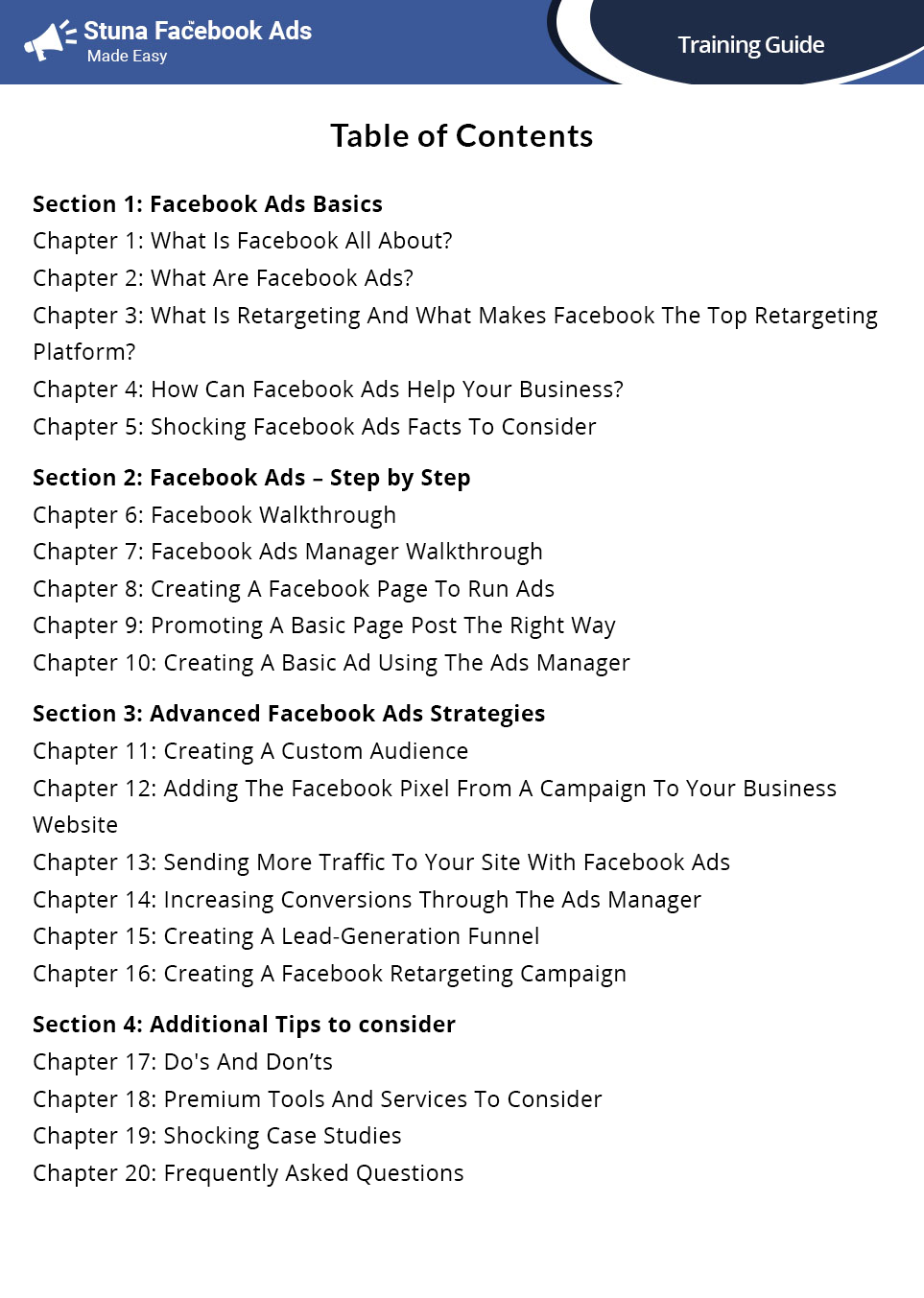 一步一步的Facebook Ads培训指南将带着教你如何容易地锁定指定类型的你正在寻找的人，并针对他们的位置，人口统计，和兴趣分析。（Stuna Facebook Ads Training Guide）