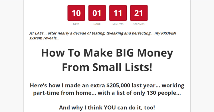 如何从小小的邮件订阅列表中赚大钱~（Big Money Small Lists）