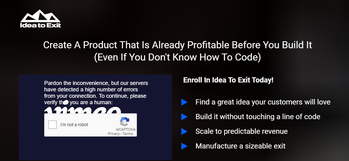 在创建产品之前，先创建一个已经盈利的产品  (即使你不知道任何代码)（Idea To Exit）