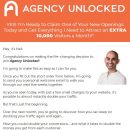 教你如何建设你的网站，并获得10万流量一个月，赚取高达100万美元的收益/年（Agency Unlocked）