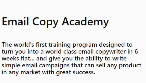教你写最简单的电子邮件活动文案，可以销售任何产品在任何市场取得巨大的成功。（Email Copy Academy）