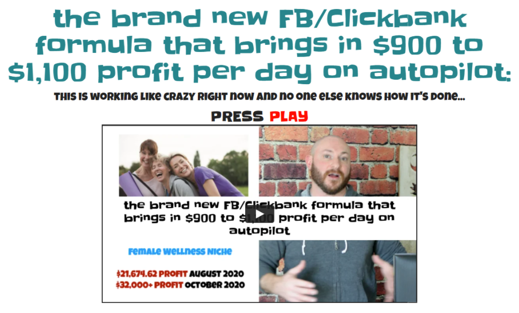 自动运行全新的 Facebook/ClickBank 公式，每天带来 $900 至 